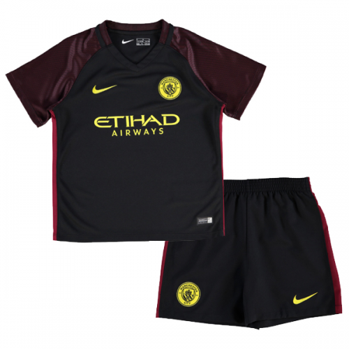 Kids Manchester City 2016-17 Away Soccer Shirt With Shorts
